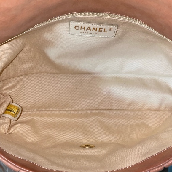 VINTAGE CHANEL LAMBSKIN IN PINK SALMON COLOR - Picture 7 of 14